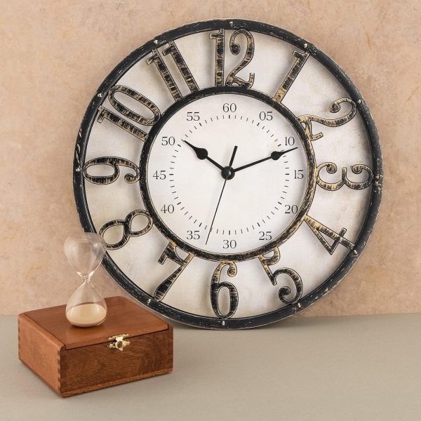 ZOOFOX 12 Inch Retro Wall Clock, Silent Non-Ticking Battery Operated Movement Decorative Round Quartz Wall Clock, Raised 3D Arabic Numeral Clock for Home, Living Room, Kitchen, Office - Image 6